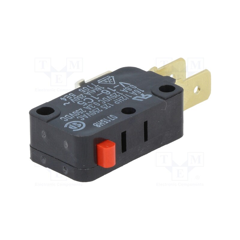 10 pcs : V-16-1C5 - Microswitch SNAP ACTION, 16A/250VAC, 0.6A/125VDC, without lever