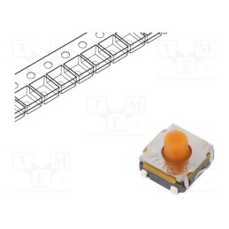 10 pcs : KSC441J DCT 70SH LFS - Microswitch TACT, SPDT NC + NO, Pos: 2, 0.05A/32VDC, SMT, none