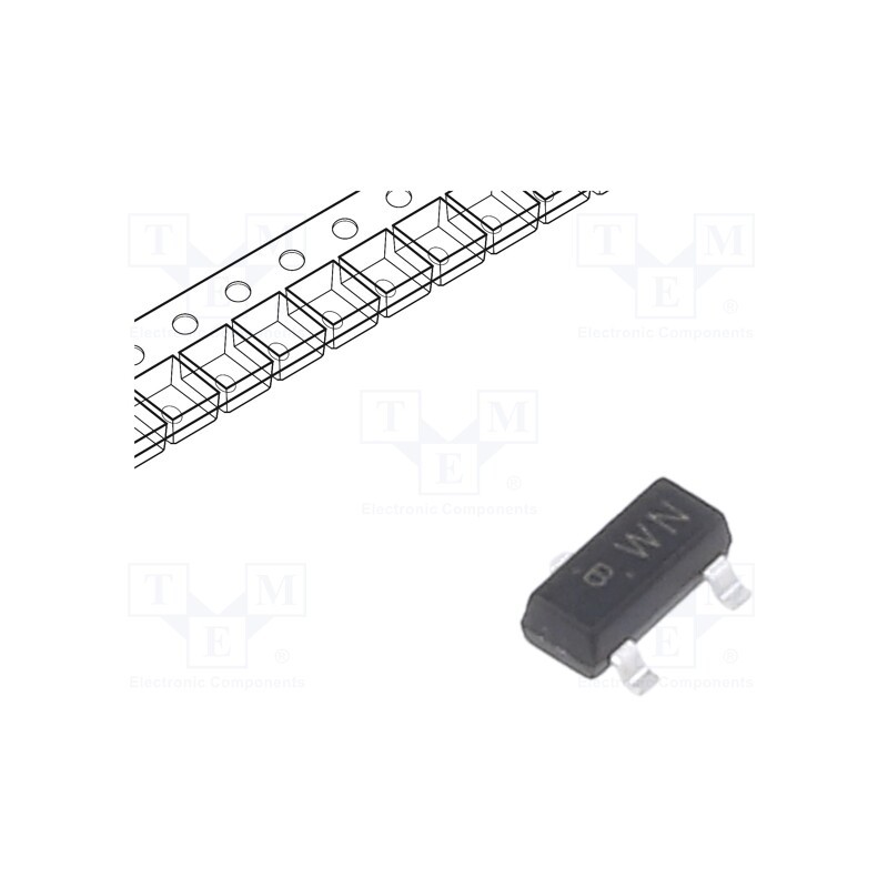 50 pcs : MMFTN6001 - Transistor: N-MOSFET, unipolar, 60V, 440mA, Idm: 1A, 530mW, SOT23