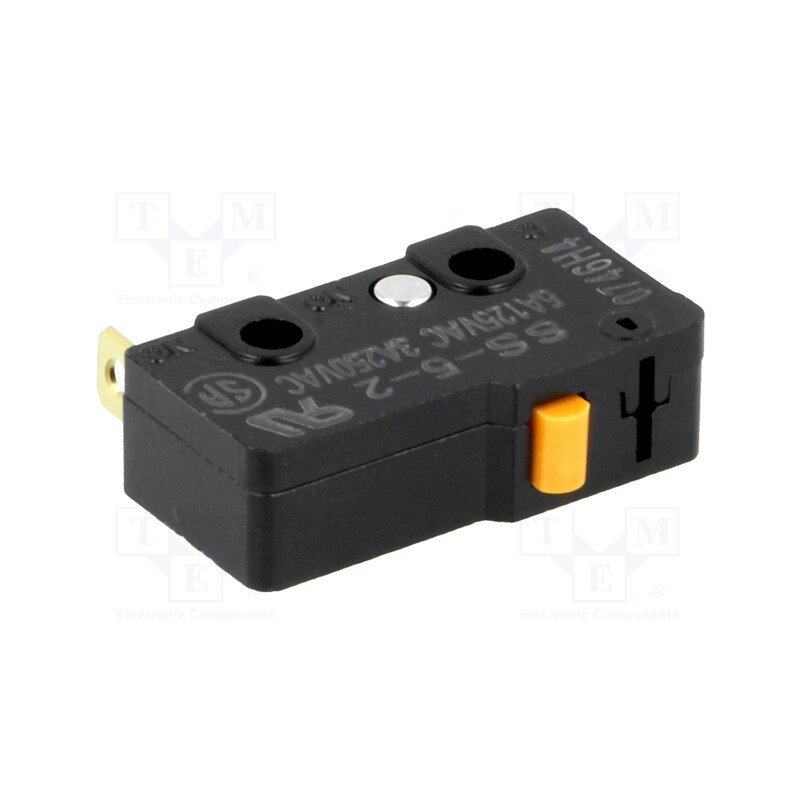 10 pcs : SS-5-2 - Microswitch SNAP ACTION, 5A/125VAC, without lever, SPST-NC, IP40