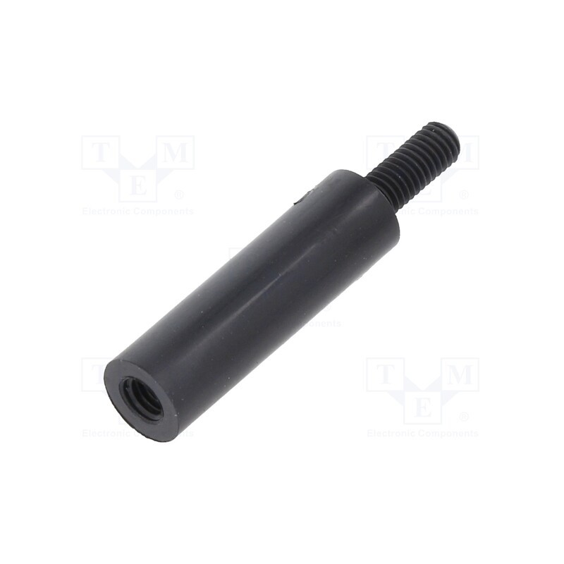 50 pcs : 285RDX20 - Screwed spacer sleeve, cylindrical, polyamide, M3, M3, 20mm, black