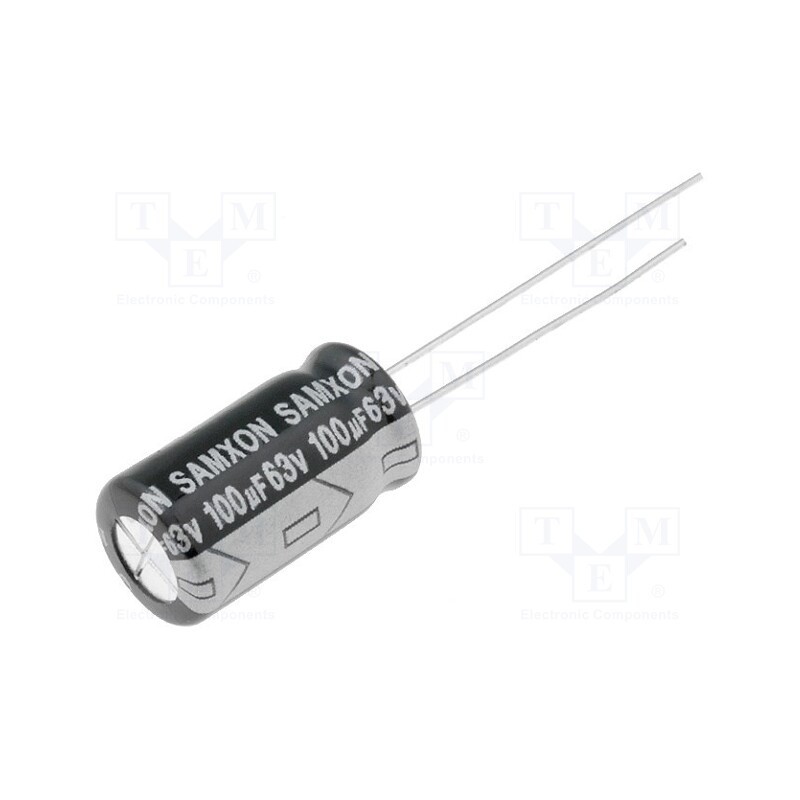 20 pcs : GT 100U/63V - Capacitor: electrolytic, low ESR, THT, 100uF, 63VDC, Ø8x16mm, ±20%