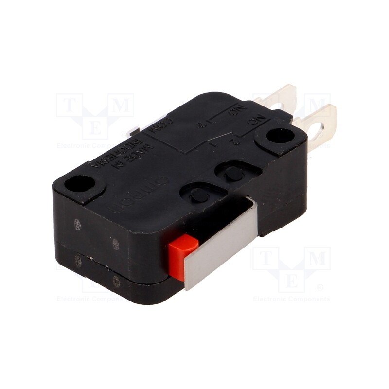 10 pcs : D3V-161-1A5 - Microswitch SNAP ACTION, 16A/250VAC, 10A/30VDC, with lever, SPDT