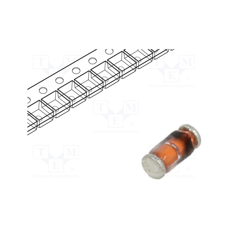 50 pcs : BZT55C18-GS08 - Diode: Zener, 0.5W, 18V, SMD, , MELF quadro, single diode