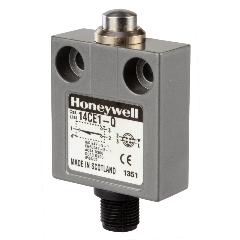 1 pcs - Honeywell Plunger Limit Switch, 1NC/1NO, IP65, IP66, IP67, IP68, SPDT, Die Cast Zinc Housing, 125/250V ac ac Max, 3A Max
