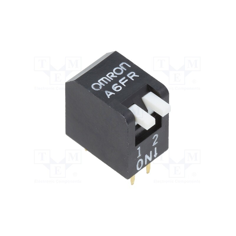 10 pcs : A6FR2104 - Switch: DIP-SWITCH, Poles number: 2, ON-OFF, 0.025A/24VDC, Pos: 2