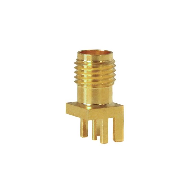 1 pcs - Mueller Electric, jack Edge Mount SMA Connector, 50Ω, Solder Termination, Straight Body
