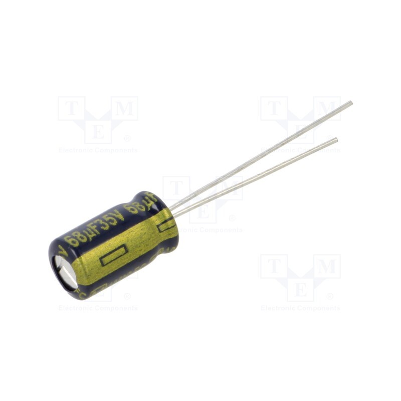 10 pcs : EEUFC1V680 - Capacitor: electrolytic, low ESR, THT, 68uF, 35VDC, Ø6.3x11.2mm