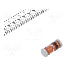 50 pcs : BZV55-B5V1,115 - Diode: Zener, 0.4/0.5W, 5.1V, SMD, , SOD80C, Ifmax: 250mA