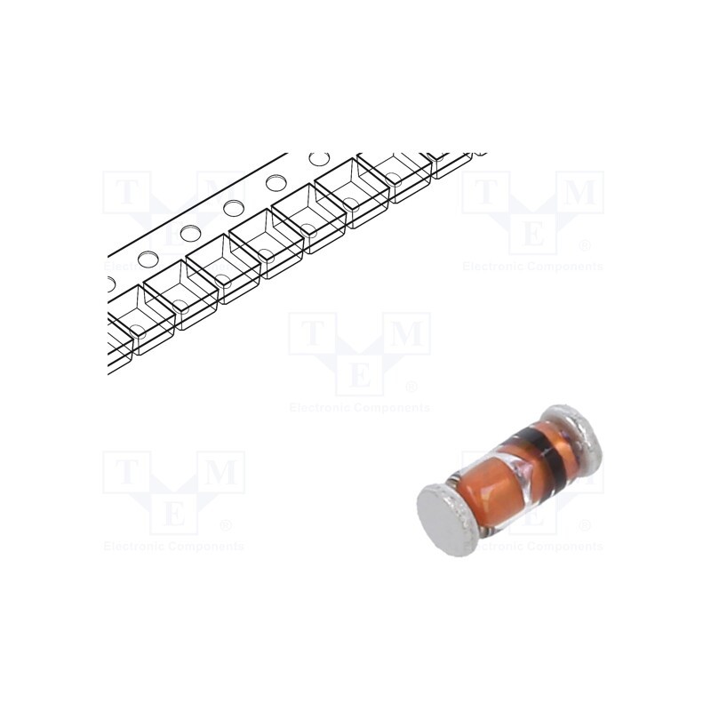 50 pcs : BZV55-B5V1,115 - Diode: Zener, 0.4/0.5W, 5.1V, SMD, , SOD80C, Ifmax: 250mA