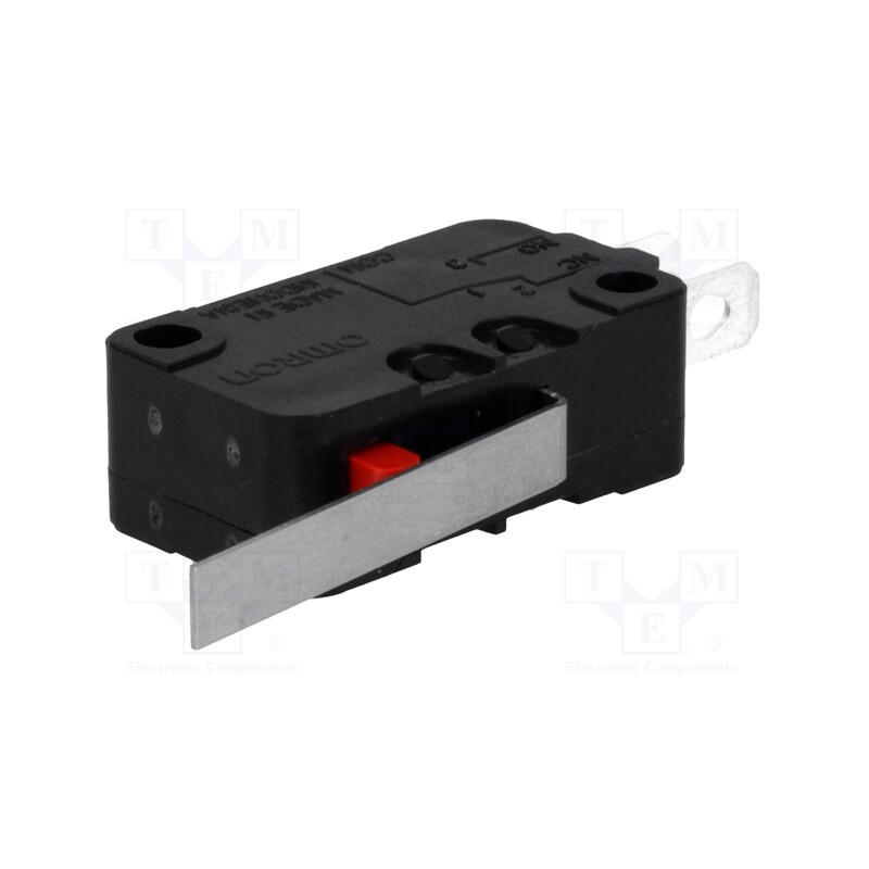 10 pcs : D3V-162-1A5 - Microswitch SNAP ACTION, 16A/250VAC, 10A/30VDC, with lever, SPDT