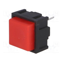 10 pcs : - Switch: keypad, Pos: 2, SPST-NO, 0.025A/50VDC, red, 7.5mm