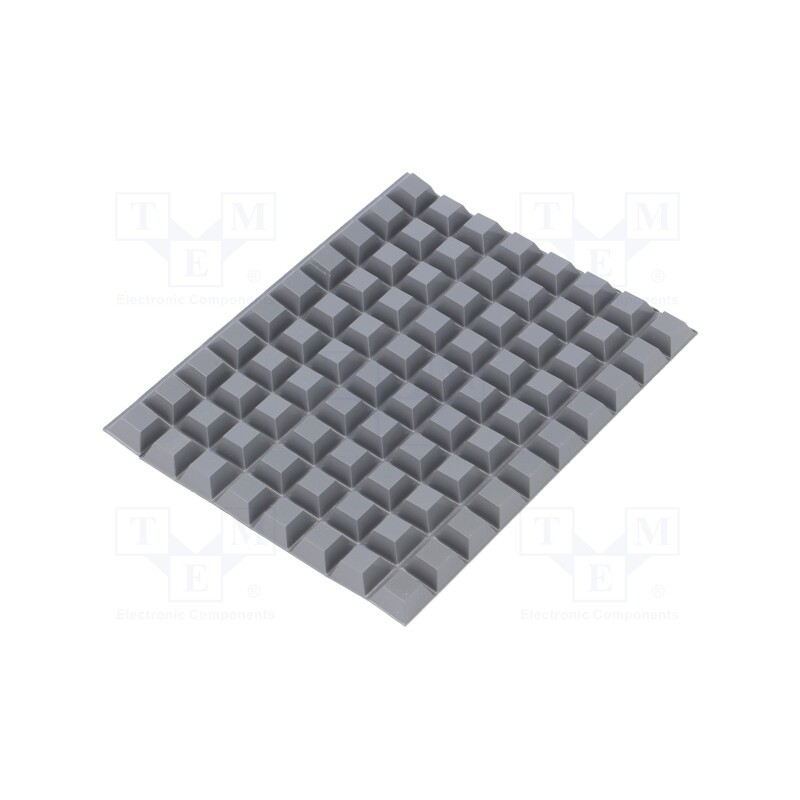100 pcs : 7000051814 - Self-adhesive foot, H: 5.8mm, grey, polyurethane, Dim: 12.7x12.7mm