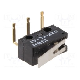 10 pcs : D2F-FL-A1 - Microswitch SNAP ACTION, 3A/125VAC, 2A/30VDC, with lever, SPDT
