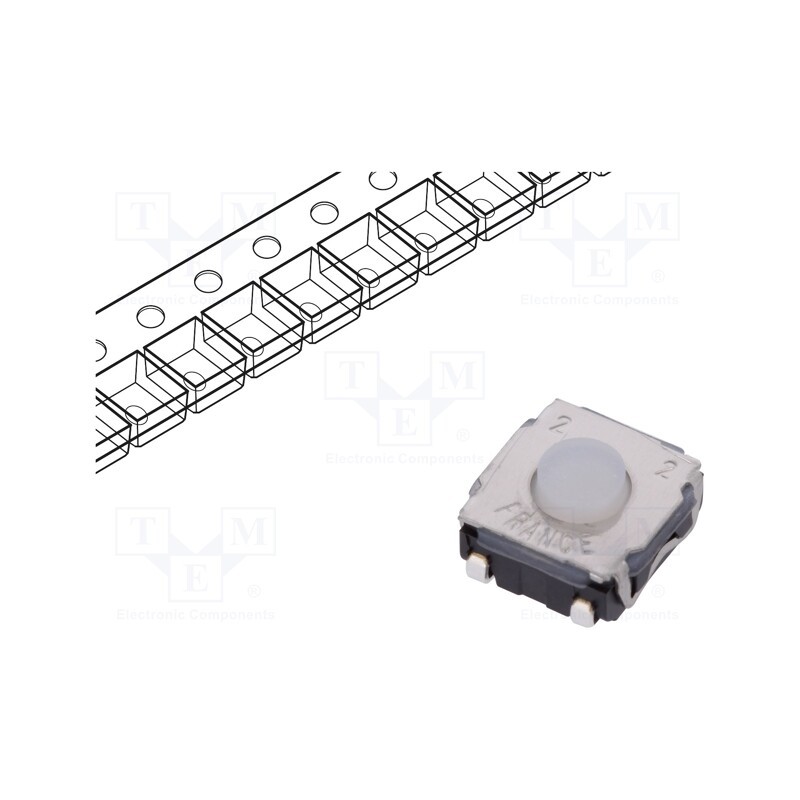 20 pcs : KSC222J LFS - Microswitch TACT, SPST-NO, Pos: 2, 0.05A/32VDC, SMT, none, 2N, 3.5mm