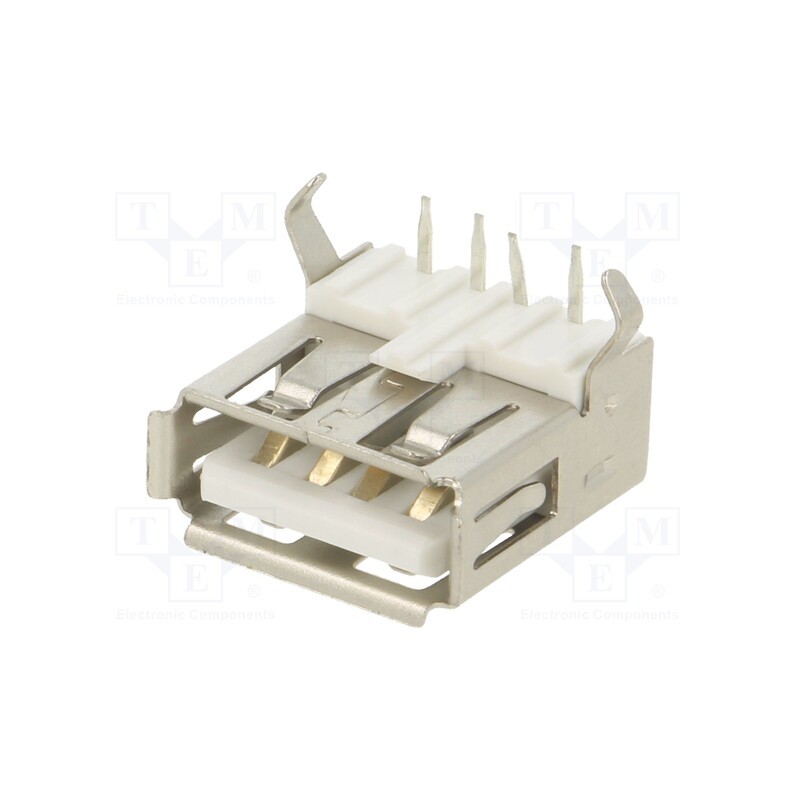 10 pcs : 921 - Socket, USB A, on PCBs, THT, PIN: 4, angled 90°, USB 2.0, 1A, 30V