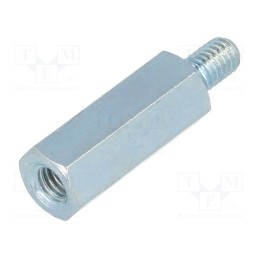 50 pcs : 1384791 - Screwed spacer sleeve, 14mm, Int.thread: M3, Ext.thread: M3, steel
