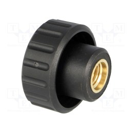 10 pcs : 6636 - Knob, Ø: 25mm, Int.thread: M8, 14mm, H: 19mm, polyamide