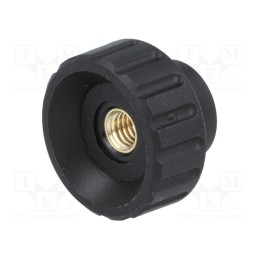 10 pcs : 6631 - Knob, Ø: 25mm, Int.thread: M6, 14mm, H: 19mm, polyamide