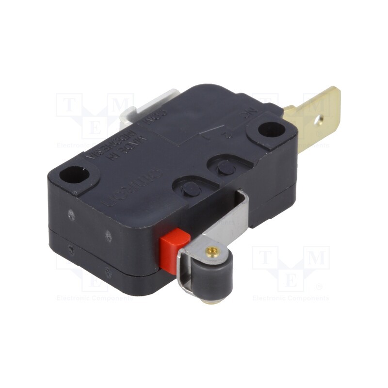 10 pcs : D3V-165-2C4 - Microswitch SNAP ACTION, 16A/250VAC, 10A/30VDC, SPST-NC, Pos: 2