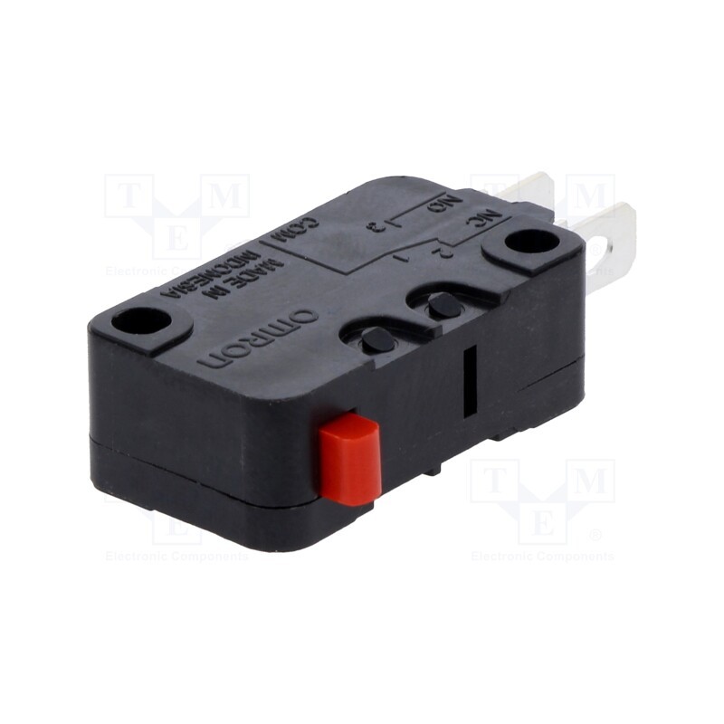 10 pcs : D3V-16-1A5-H - Microswitch SNAP ACTION, 16A/250VAC, 10A/30VDC, without lever