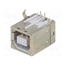 10 pcs : 924 - Socket, USB B, on PCBs, THT, PIN: 4, angled 90°, USB 2.0, 1A, 30V