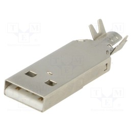 10 pcs : 925 - Plug, USB A, for cable, soldering, PIN: 4, straight, USB 2.0, 1A, 30V