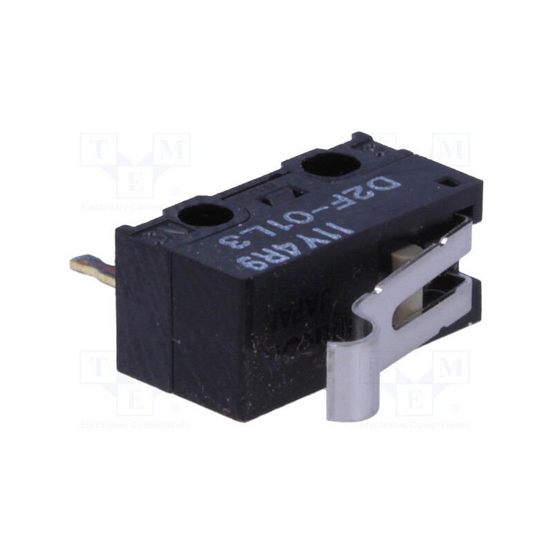 10 pcs : D2F-01L3 - Microswitch SNAP ACTION, 3A/125VAC, 0.1A/30VDC, SPDT, ON-(ON)