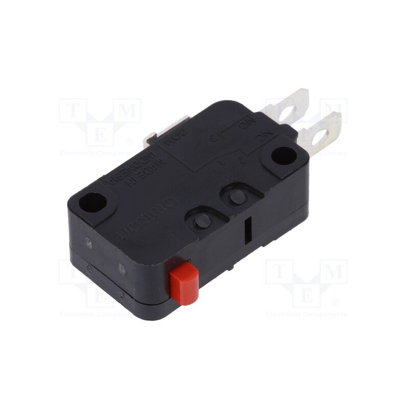 10 pcs : D3V-16-1A5 - Microswitch SNAP ACTION, 16A/250VAC, 10A/30VDC, without lever