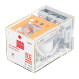 1 pcs - RS PRO Plug In Power Relay, 24V ac Coil, 10A Switching Current, DPDT