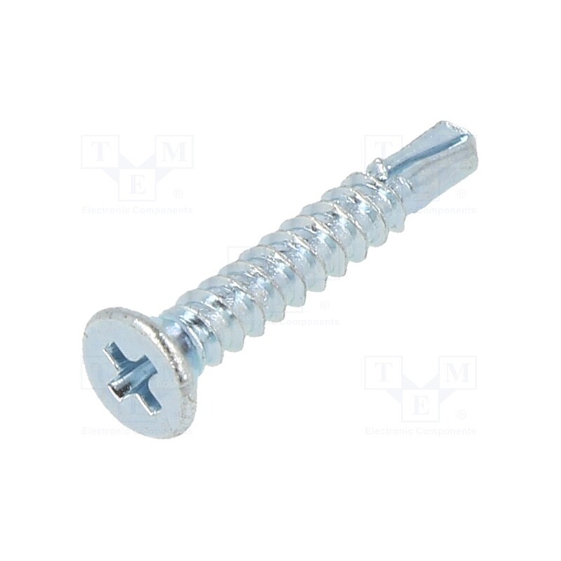 500 pcs : 1476297 - Screw, for metal, 2.9x19, Head: countersunk, Phillips, PH1, zinc