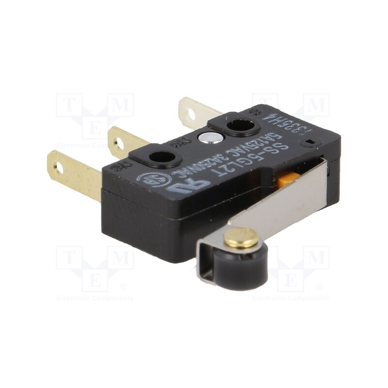 10 pcs : SS-5GL2T - Microswitch SNAP ACTION, 5A/125VAC, with lever (with roller)