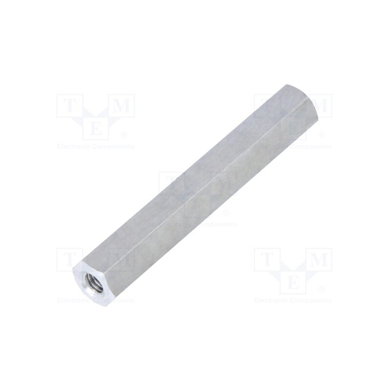 50 pcs : 134X35 - Screwed spacer sleeve, 35mm, Int.thread: M3, hexagonal, aluminium