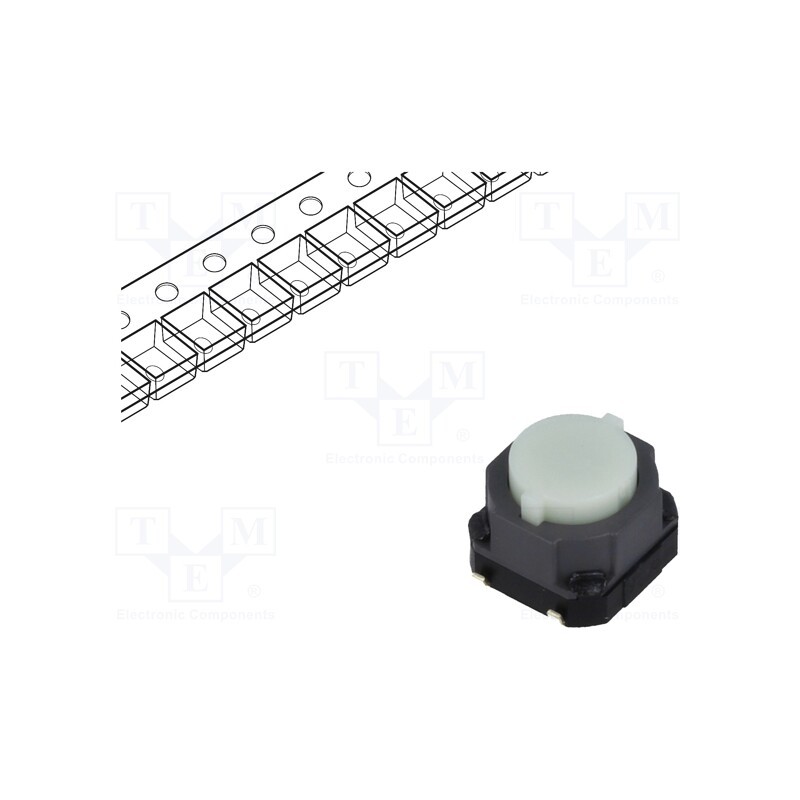 10 pcs : EVQQ1D06M - Microswitch TACT, SPST, Pos: 2, 0.05A/12VDC, SMT, none, 4N, 6.5mm