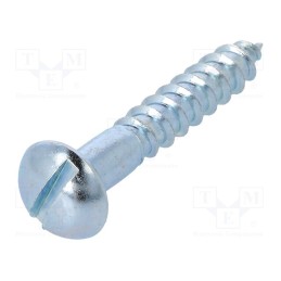 50 pcs : 1070347 - Screw, for wood, 6x35, Head: button, slotted, 2,1mm, steel, zinc