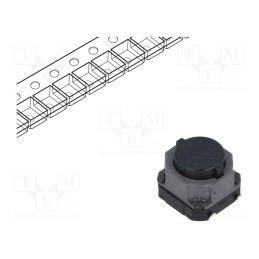 10 pcs : EVQQ1E06K - Microswitch TACT, SPST, Pos: 2, 0.05A/12VDC, SMT, none, 5N, 6.5mm