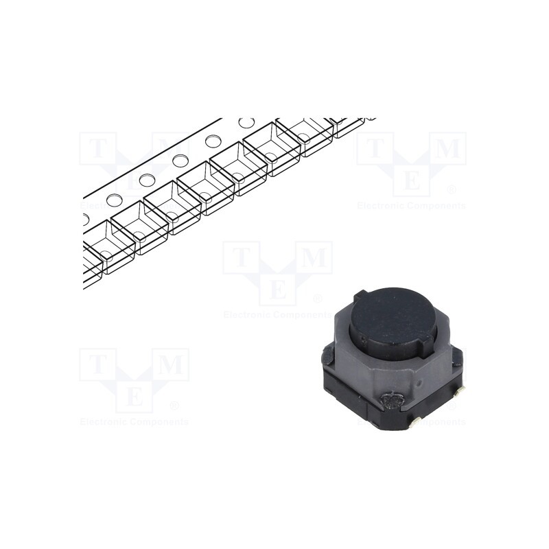 10 pcs : EVQQ1E06K - Microswitch TACT, SPST, Pos: 2, 0.05A/12VDC, SMT, none, 5N, 6.5mm