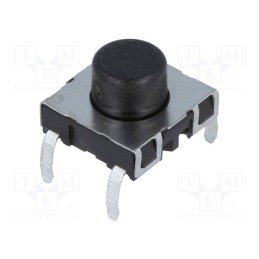 10 pcs : 1241.1614 - Microswitch TACT, SPST-NO, Pos: 2, 0.01A/12VDC, THT, none, 1.8N