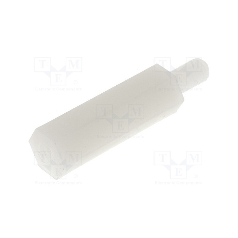 50 pcs : TP-18 - Screwed spacer sleeve, hexagonal, polyamide, M3, M3, 18mm