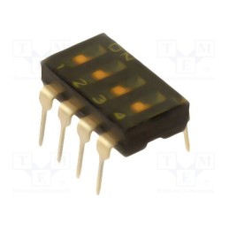 10 pcs : A6T-4102 - Switch: DIP-SWITCH, Poles number: 4, ON-OFF, 0.025A/24VDC, Pos: 2