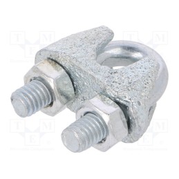 50 pcs : ZL.8 - Rope clamp wire, steel, for rope, Ørope: 8mm, zinc, DIN 741