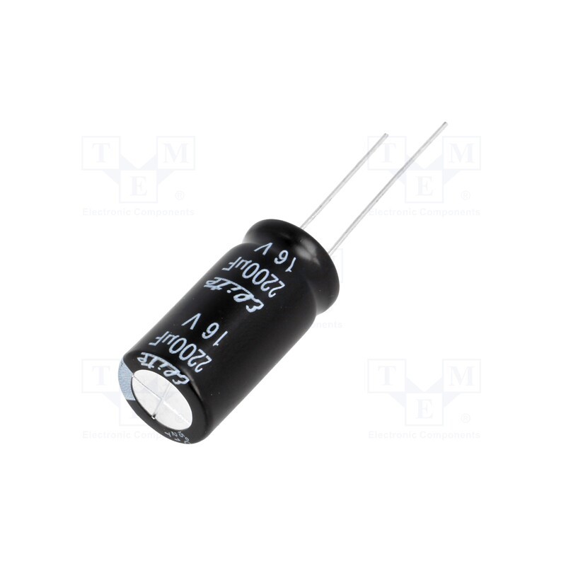 20 pcs : PF1C222MNN1225 - Capacitor: electrolytic, THT, 2200uF, 16VDC, Ø12.5x25mm, Pitch: 5mm