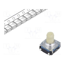 10 pcs : KSC941J LFS - Microswitch TACT, SPST-NO, Pos: 2, 0.05A/32VDC, SMT, none, 7.7mm