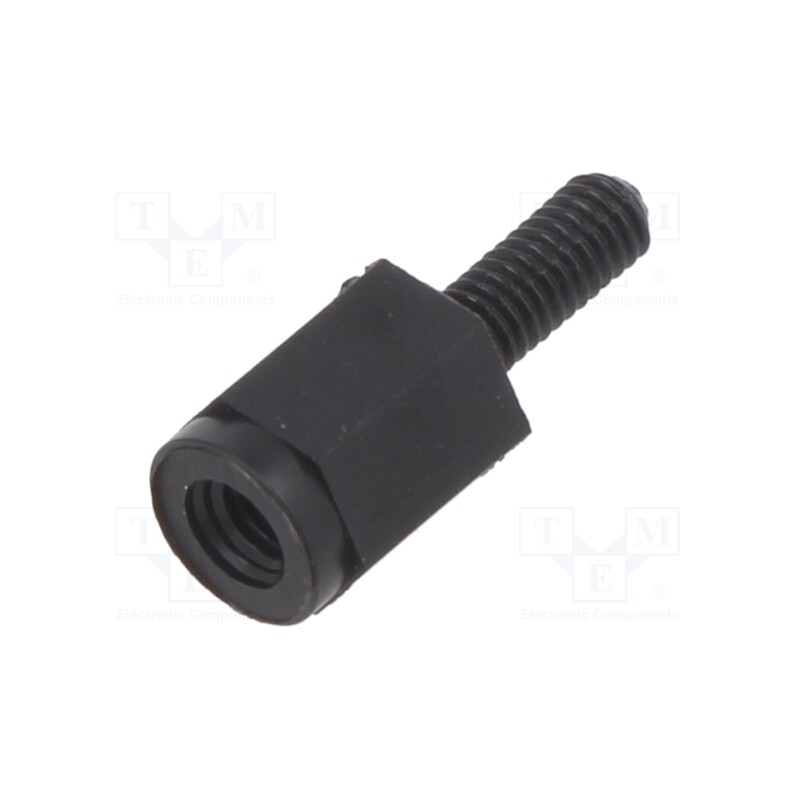 50 pcs : 8G509V40716 UL94V-0 HF - Spacer sleeve, hexagonal, polyamide 66, M3, M3, L: 8mm, black