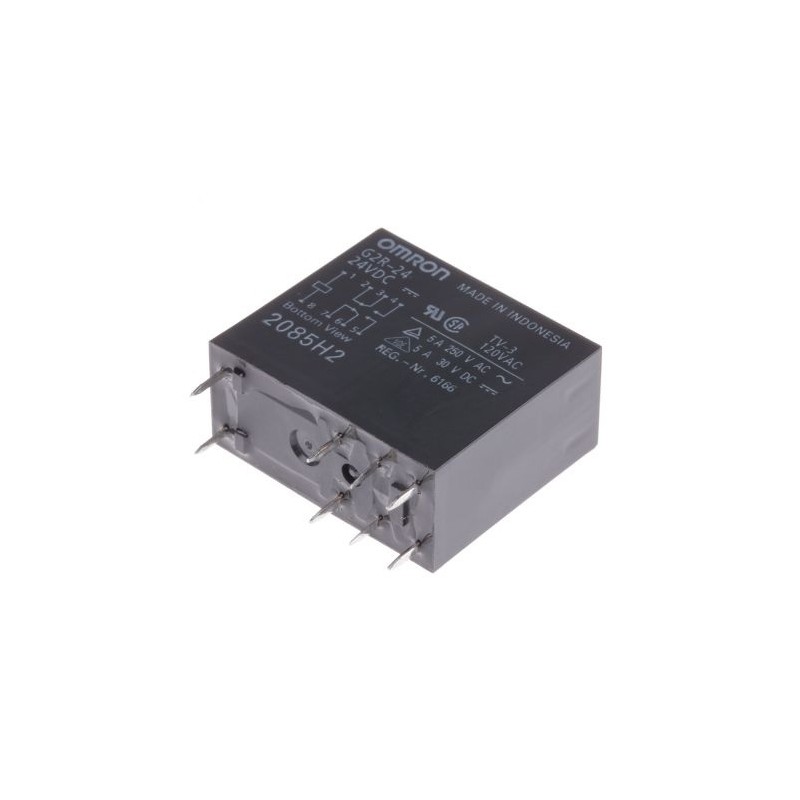 1 pcs - Omron PCB Mount Non-Latching Relay, 24V dc Coil, 3A Switching Current, DPDT