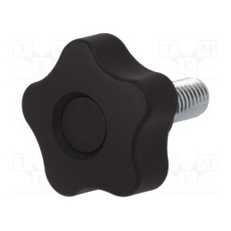 10 pcs : VCT.40 P-M10X20-C9 - Knob, Ø: 40mm, Ext.thread: M10, 20mm, H: 23mm, technopolymer PP