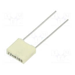 20 pcs : R82EC2220Z350K - Capacitor: polyester, 22nF, 63VAC, 100VDC, 5mm, ±10%, 7.2x2.5x6.5mm