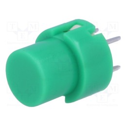 10 pcs : D6R50 F1 LFS - Switch: keypad, Pos: 2, SPST-NO, 0.01A/32VDC, green, THT, 1.3N, round