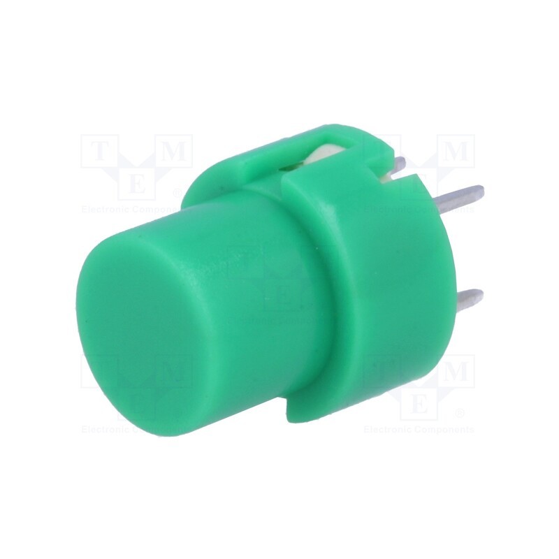 10 pcs : D6R50 F1 LFS - Switch: keypad, Pos: 2, SPST-NO, 0.01A/32VDC, green, THT, 1.3N, round