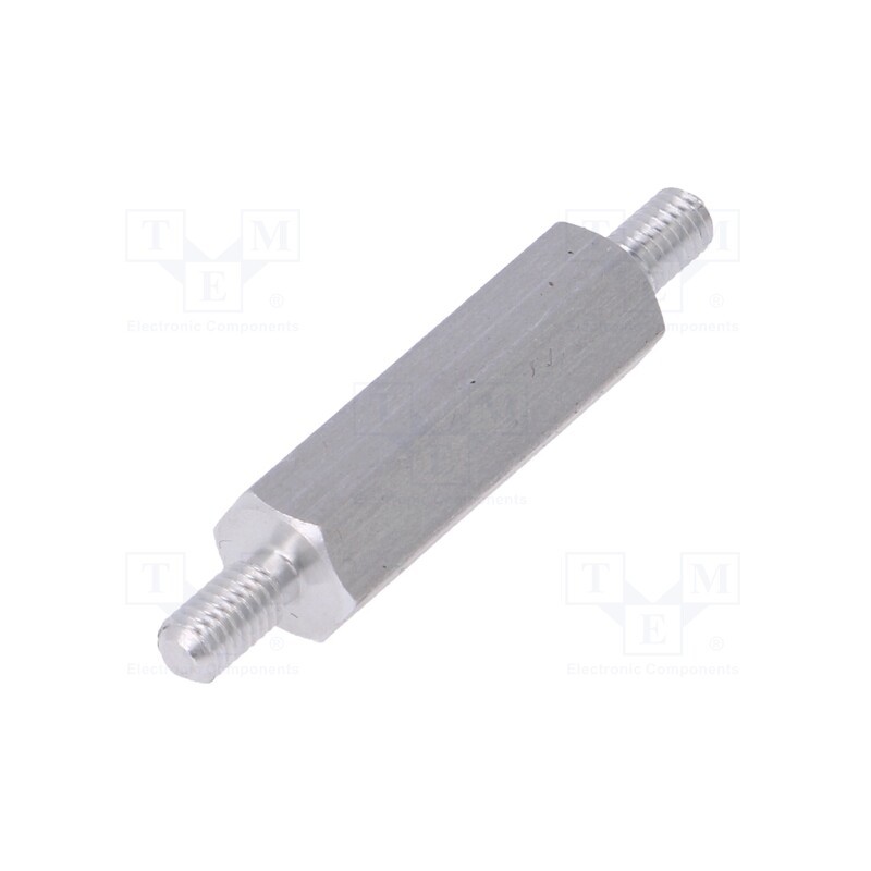 50 pcs : 435X20 - Screwed spacer sleeve, 20mm, Ext.thread: M3, hexagonal, aluminium